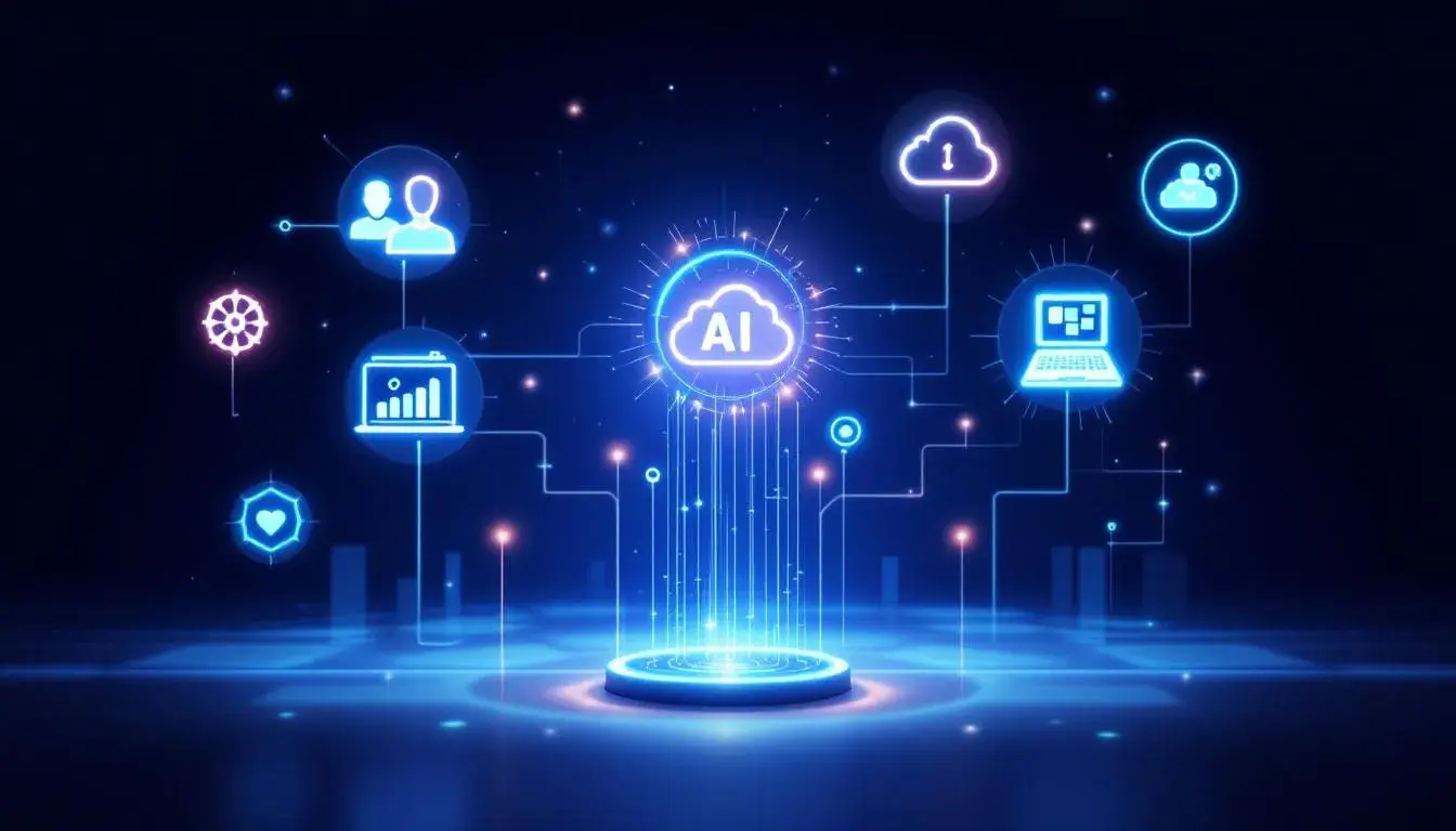 A visual representation of AI tools enhancing productivity and task automation.