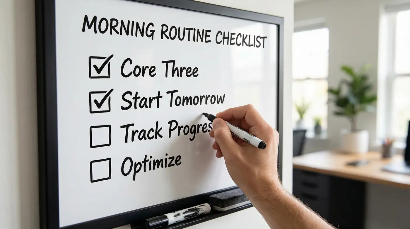 morning-routine-checklist-core-three-start-tomorrow-track-progress-optimize