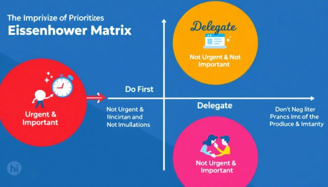 An example of the Eisenhower Matrix used for prioritizing tasks.