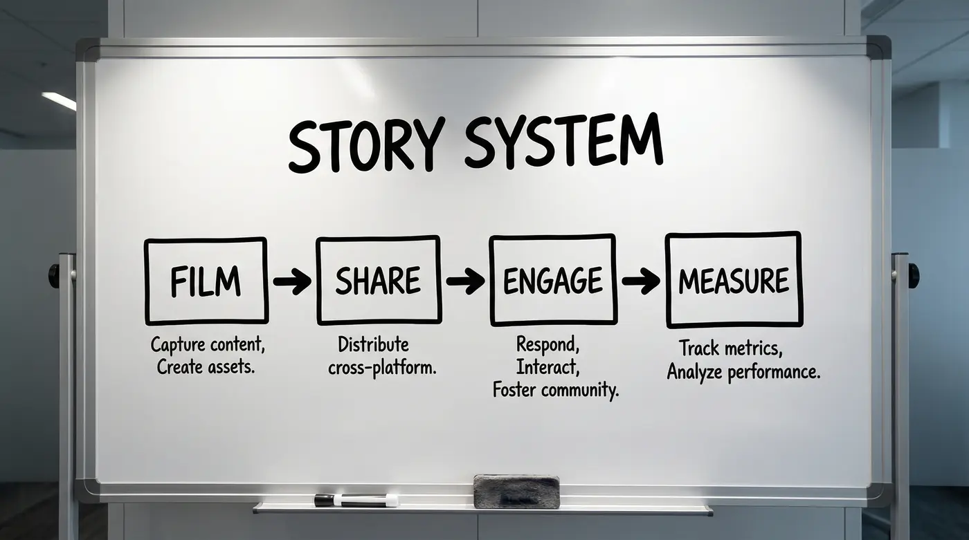 founder-content-system-workflow-whiteboard